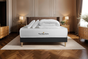 Pack lit complet 160x200 cm - Matelas + Sommier Noir (en kit) + 2 oreillers + Couette - Windsor
