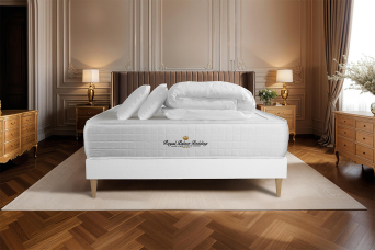 Pack lit complet 180x200 cm - Matelas + Sommier Blanc (en kit) + 2 oreillers + Couette - Windsor