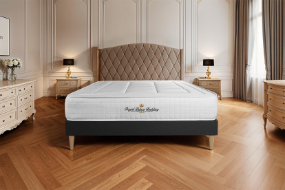 Ensemble Matelas Sommier 130x210 cm - Sommier Noir (en kit) - Balmoral