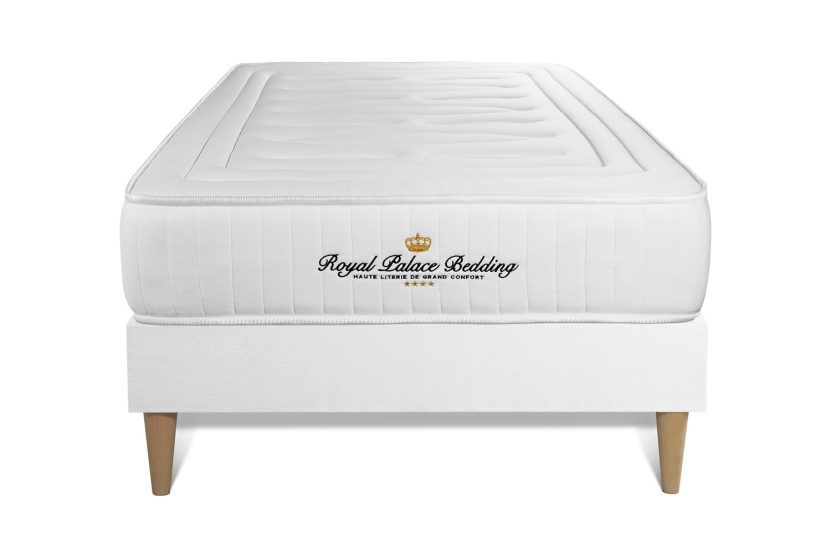 Ensemble Matelas Sommier 90x200 cm - Sommier Noir (en kit) - Lancaster