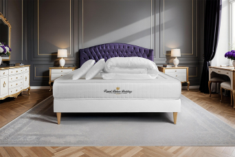 Pack lit complet 200x200 cm - Matelas + Sommier Blanc (en kit) + 2 oreillers + Couette - Nottingham