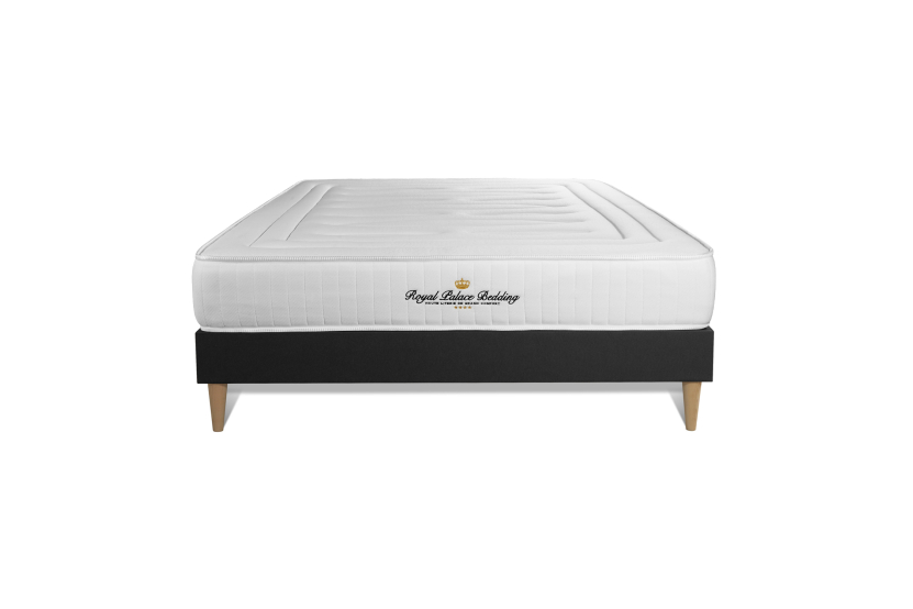 Ensemble Matelas Sommier 150x190 cm - Sommier Noir (en kit) - Nottingham