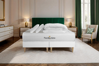 Pack lit complet 180x200 cm - Matelas + 2 Sommiers Blancs + 2 oreillers + Couette - Lancaster
