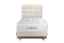 Lit 90x200 avec Sommier et Matelas - Sommier Beige Clair + Tête de lit Capitonnée - Windsor