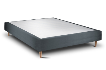 Sommier Tapissier 150x200 cm (déjà monté) - Velours - Gris Anthracite