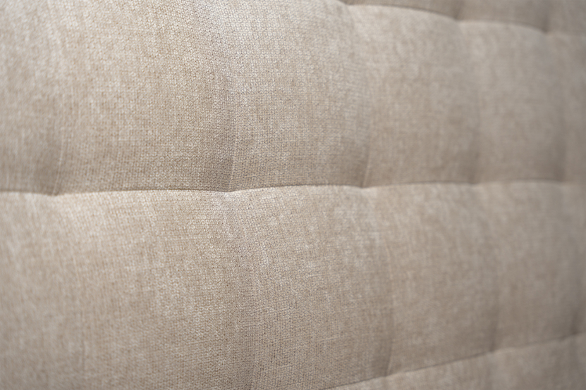Tête de lit 150 cm Capitonnée - Tissu Toile Natté Beige Brun