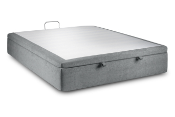 Sommier Coffre 140x200 cm - Toile Nattée - Gris Anthracite