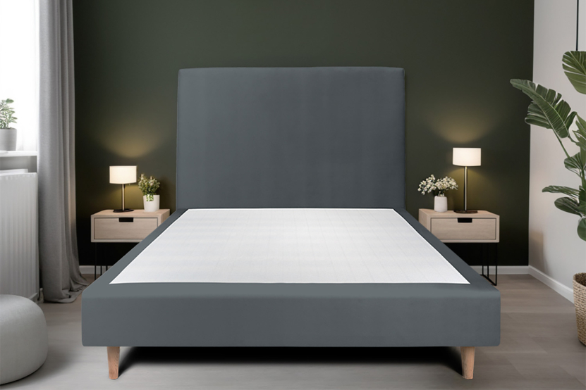 Tête de lit 140 cm Tapissée - Tissu Velours Gris Anthracite