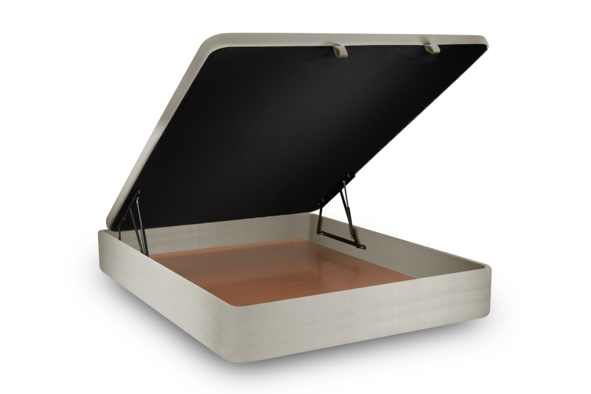 Sommier Coffre 200x200 cm - Velours - Taupe