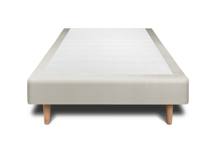 Sommier Tapissier 80x200 cm (déjà monté) - Velours - Taupe