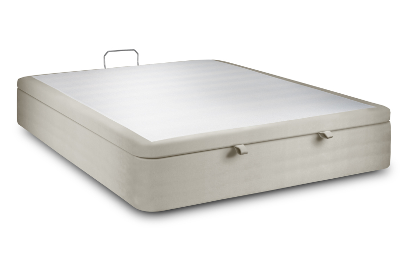 Sommier Coffre 140x200 cm - Velours - Taupe