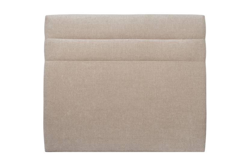 Tête de lit 200 cm Lignes - Tissu Toile Natté Beige Brun