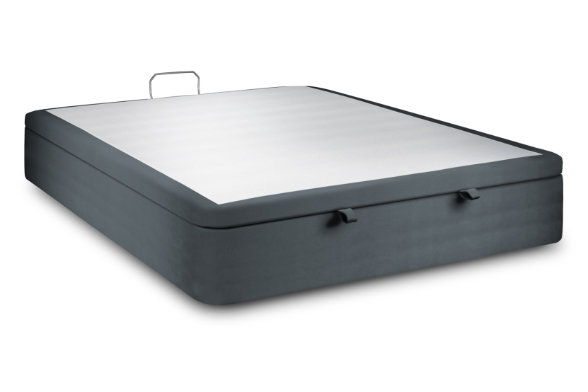 Sommier Coffre 160x200 cm - Velours - Gris Anthracite