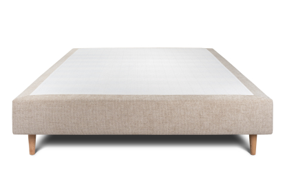 Sommier Tapissier 160x200 cm - H35 cm - Toile nattée - Beige brun