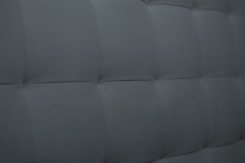 Tête de lit 200 cm Capitonnée - Tissu Velours Gris Anthracite