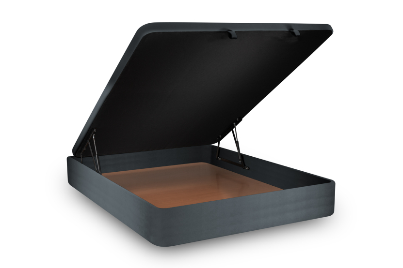 Sommier Coffre 140x200 cm - Velours - Gris Anthracite