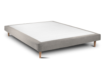 Sommier Tapissier 140x190 cm (déjà monté) - Bouclette - Gris