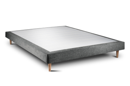 Sommier Tapissier 140x190 cm - H29 cm - Toile nattée - Gris anthracite