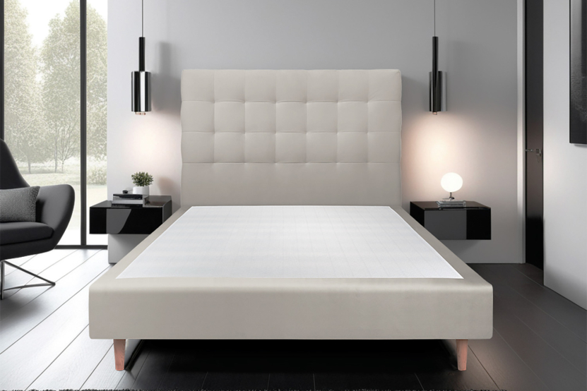 Tête de lit 140 cm Capitonnée - Tissu Velours Taupe