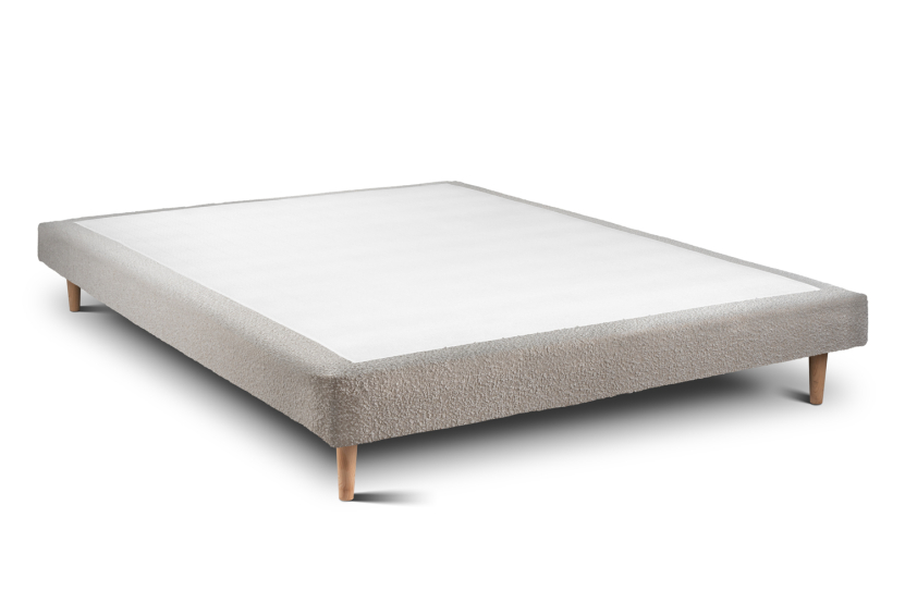 Sommier Tapissier 150x200 cm (déjà monté) - Bouclette - Beige Clair