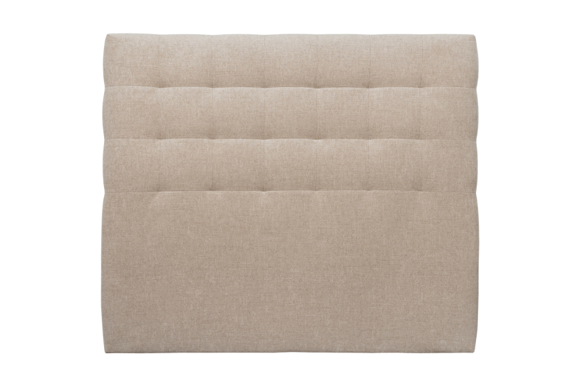 Tête de lit 140 cm Capitonnée - Tissu Toile Natté Beige Brun