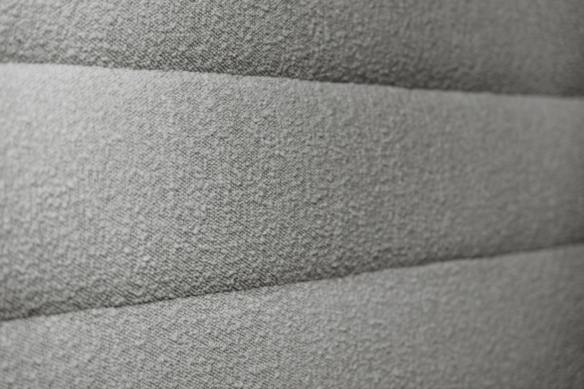 Tête de lit 160 cm Lignes - Tissu Bouclette Gris
