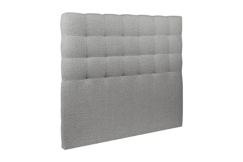 Tête de lit 140 cm Capitonnée - Tissu Bouclette Gris
