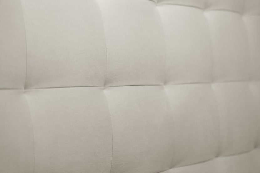 Tête de lit 135 cm Capitonnée - Tissu Velours Taupe