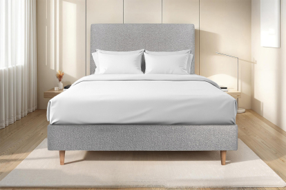 Sommier Tapissier 150x190 cm - H35 cm - Bouclette - Gris