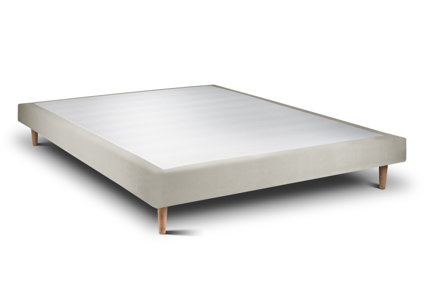Sommier Tapissier 140x190 cm (déjà monté) - Velours - Taupe