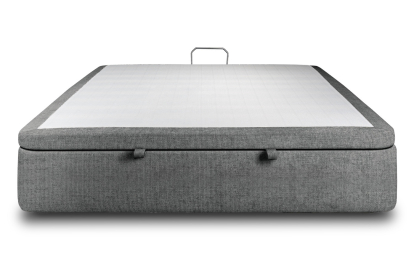 Sommier Coffre 160x200 cm - Toile nattée  - Gris anthracite