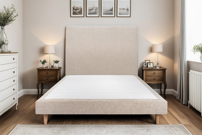 Sommier Tapissier 150x200 cm (déjà monté) - Toile Nattée - Beige Brun