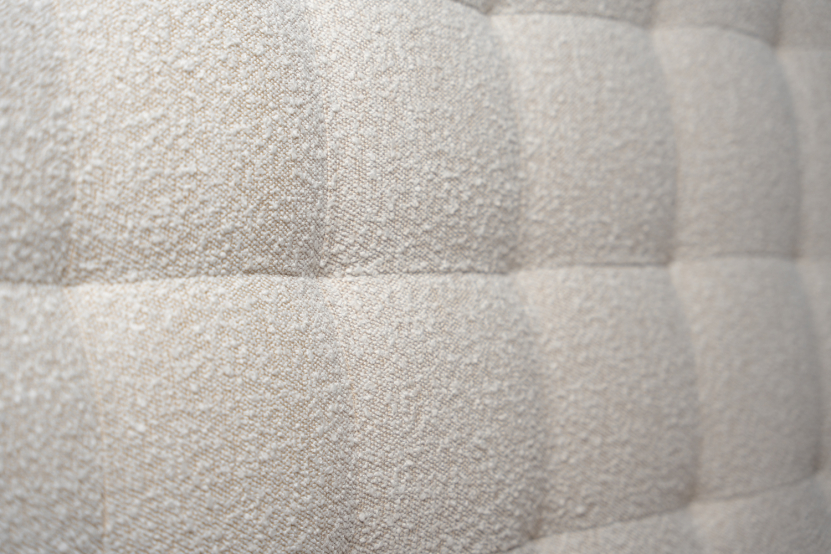 Tête de lit 140 cm Capitonnée - Tissu Bouclette Beige Clair