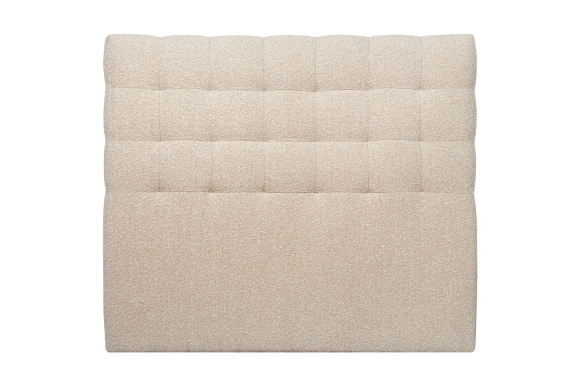 Tête de lit 140 cm Capitonnée - Tissu Bouclette Beige Clair