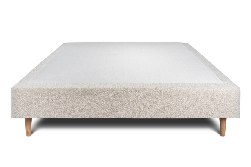 Sommier Tapissier 135x190 cm (déjà monté) - Bouclette - Beige Clair