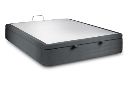 Sommier Coffre 180x200 cm - Velours - Gris anthracite