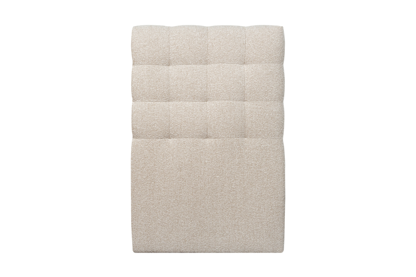 Lit 90x190 avec Sommier et Matelas - Sommier Beige Clair + Tête de lit Capitonnée - Windsor