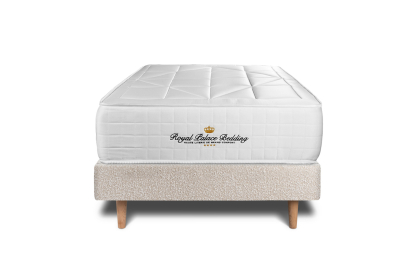 Ensemble Matelas Sommier 90x200 cm - Sommier Beige Clair (déjà monté) - Windsor