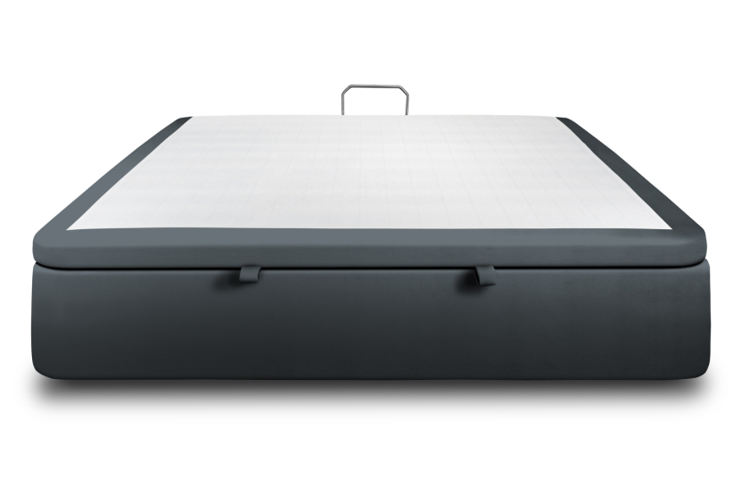 Sommier Coffre 180x200 cm - Velours - Gris Anthracite