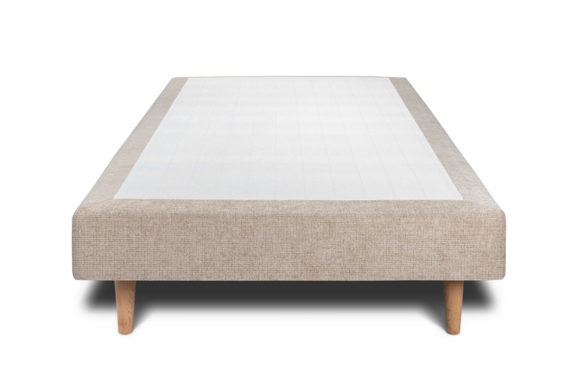 Sommier Tapissier 80x200 cm (déjà monté) - Toile Nattée - Beige Brun