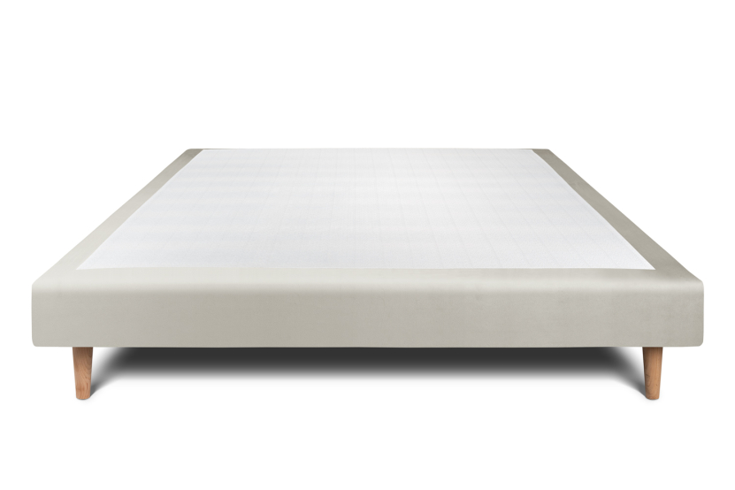 Sommier Tapissier 140x200 cm (déjà monté) - Velours - Taupe