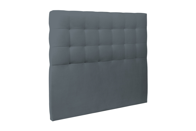 Tête de lit 135 cm Capitonnée - Tissu Velours Gris Anthracite