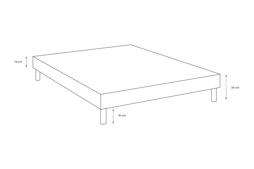 Sommier Tapissier 150x190 cm - Velours - Taupe