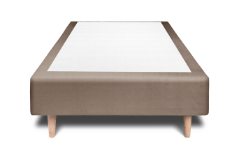 Sommier Tapissier 90x190 cm - H35 cm - Velours - Taupe