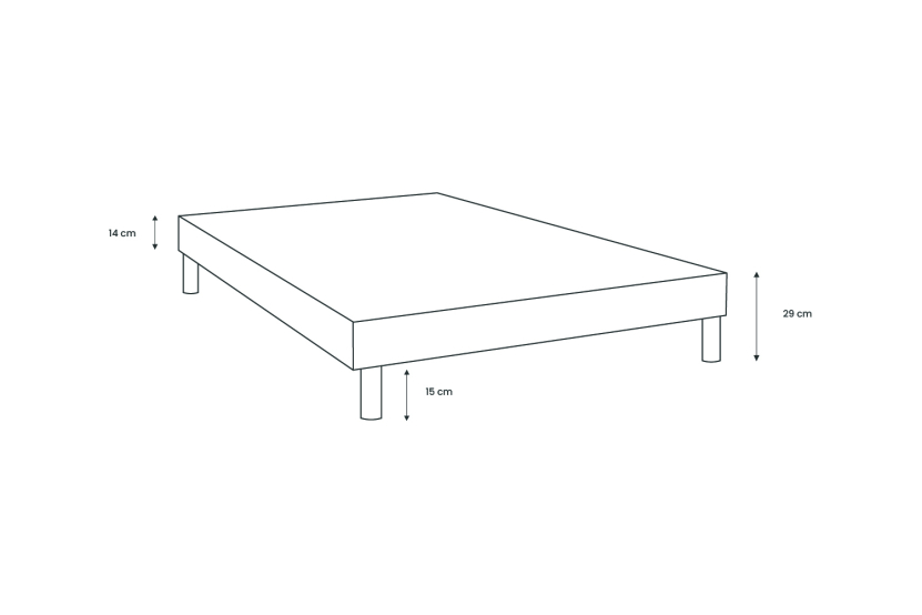 Sommier Tapissier 80x200 cm - Toile nattée  - Gris anthracite