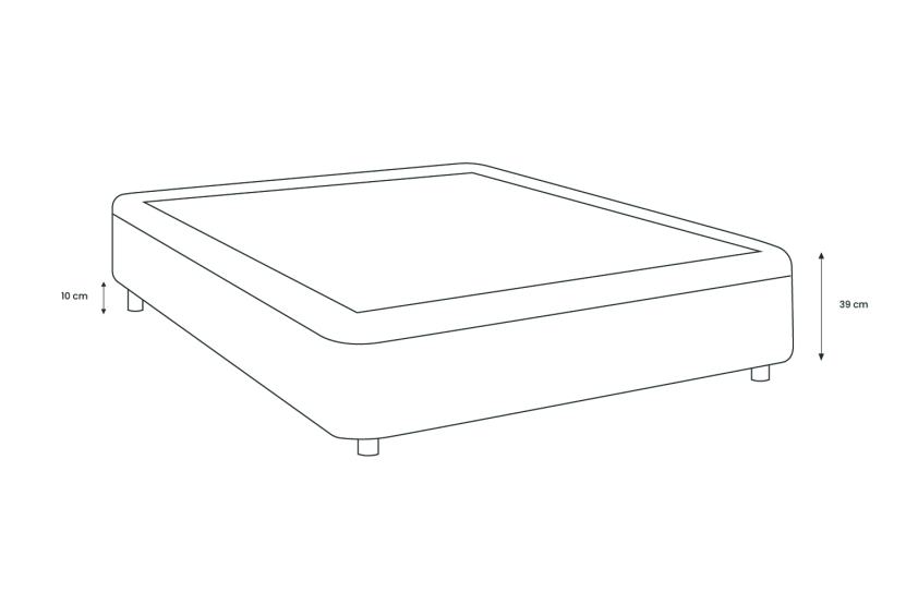 Sommier Coffre 140x190 cm - Bouclette - Gris