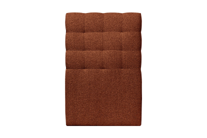 Lit 90x200 cm - Sommier tapissier H35 cm + tête de lit capitonnée - Tissu Bouclette Terracotta
