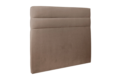 Lit 160x200 cm - Sommier tapissier H35 cm + tête de lit à lignes - Tissu Velours Taupe
