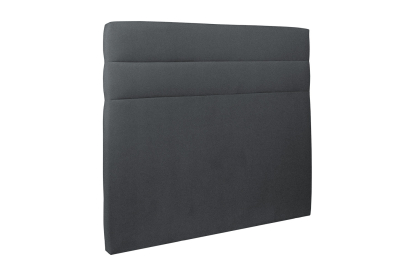 Lit 200x200 cm - Sommier à lattes H29 cm + tête de lit à lignes - Tissu Velours Gris Anthracite