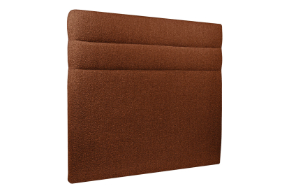 Lit coffre 200x200 cm avec Tête de lit à lignes - Tissu Bouclette Terracotta